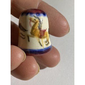 White Porcelain Hobby Horse Carousel KARIN Thimble.....303